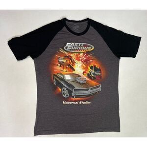 Fast & Furious Supercharged Movie Graphic T-shirt Men Medium Gray Short Sleeve